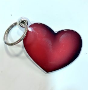 Fashion custom design heart shape doming keychain key ring